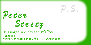 peter stritz business card